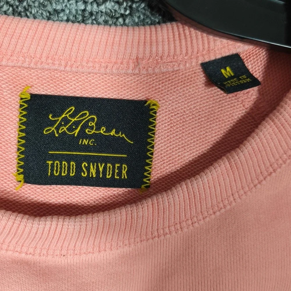 LL Bean x Todd Snyder Maine Map Short Sleeve Sweatshirt Pink Mens Medium Organic